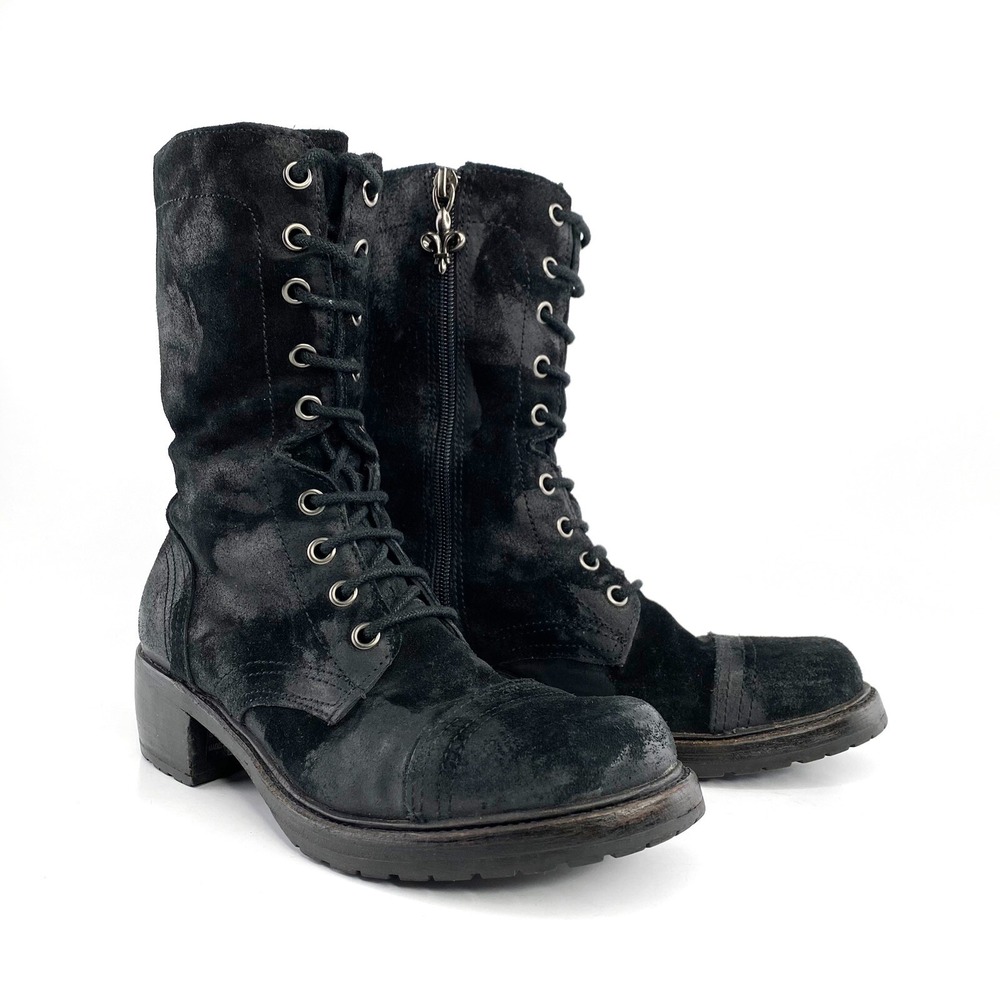 Donald J Pliner Women Combat Boots Gayora-8181 Black Sz 5.5 Limited Edition $325